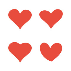 Hand drawn hearts set. Design element for Valentines Day, wedding, birthday card. Vector illustration