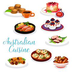 Australian cuisine meat and fish dishes, desserts