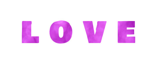  love word on white background