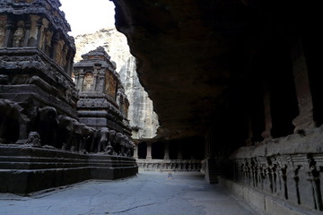 Temple of Ellora caves, the rock-cut temples, AURANGABAD, MAHARASHTRA in central India 