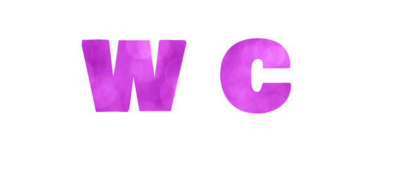 wc word on white background