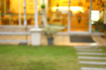 front store of business cafe, image blur background