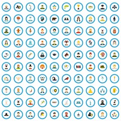 100 person mastery icons set in flat style for any design vector illustration