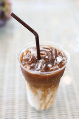 cold iced coffee drink in cafe
