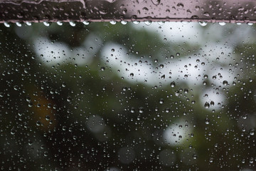 water rain drop on glass window