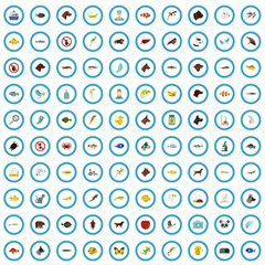 100 pets icons set in flat style for any design vector illustration