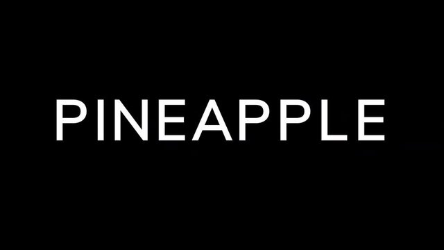 From the Glitch effect arises fruit PINEAPPLE. Then the TV turns off. Alpha channel Premultiplied - Matted with color black