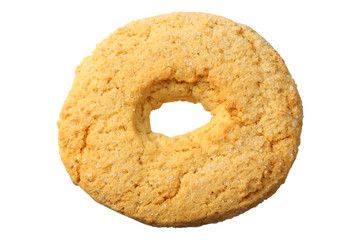 corn cookie isolated on a white background. top view