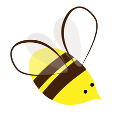 Cute and Busy Honey Bee. Logo or Icon Vector design. Doodle hand drawn illustration. Cute print