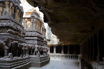 Temple of Ellora caves, the rock-cut temples, AURANGABAD, MAHARASHTRA in central India 