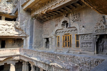 Temple of Ellora caves, the rock-cut temples, AURANGABAD, MAHARASHTRA in central India 