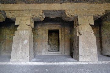 Temple of Ellora caves, the rock-cut temples, AURANGABAD, MAHARASHTRA in central India 