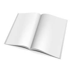 Blank Open Magazine, Book, Booklet, Brochure, Cover. Illustration Isolated On White Background. Mock Up Template Ready For Your Design. Vector EPS10