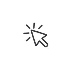 mouse arrow icon, computer mouse arrow vector icon, line cursor icon, flat design best vector mouse cursor illustration