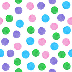Seamless pattern with colorful polka dots