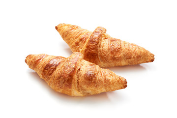 Two croissants White background