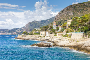 Coast in Cap d'Ail, Cote d'Azur, France