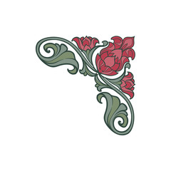 Floral Medieval style corner vignette