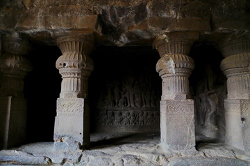 Temple of Ellora caves, the rock-cut temples, AURANGABAD, MAHARASHTRA in central India 