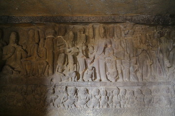 Temple of Ellora caves, the rock-cut temples, AURANGABAD, MAHARASHTRA in central India 