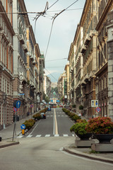 Looking on the street in Genoa. Italy.