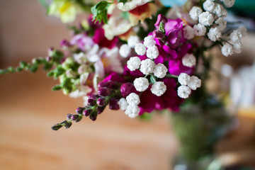 Beautiful bright summer bouquet of garden flowers