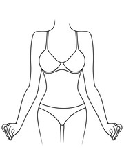 Slim lady in underwear