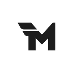 Vector Logo Letter M Double Wing