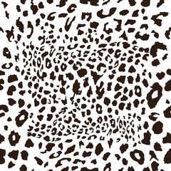 Leopard seamless pattern. Exotic wild animal skin. Safari print. Black and white spots. Skin of Cheetah, leopard, tiger. Fashionable, elegant, rich Animal abstract texture. vector illustration. EPS 10