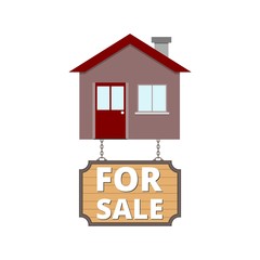 Home House for Sale icon or sign, simple illustration