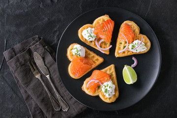 Wafer with salted salmon