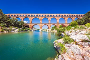 Foto op Plexiglas Pont du Gard Pont du Gard, Provence in Frankrijk