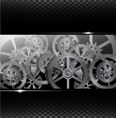 grid and gears black