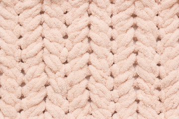 knitting yarn without knitting needles. White Font.