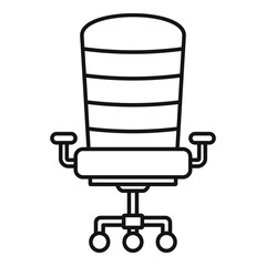 Modern desk chair icon. Outline modern desk chair vector icon for web design isolated on white background