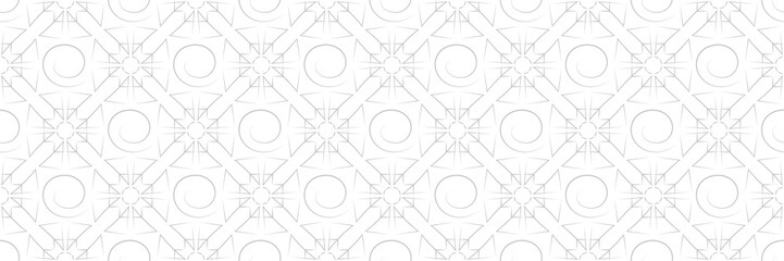 Geometric print. Gray pattern on white seamless background