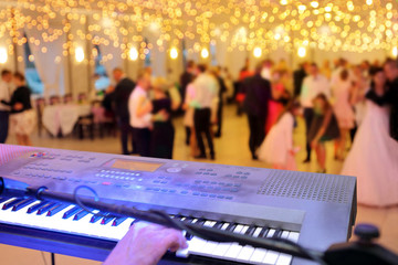 Dancing couples during party event or wedding reception