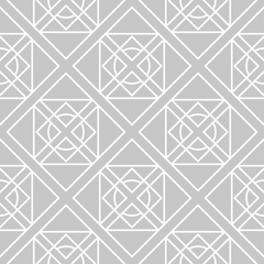  Geometric print. White pattern on gray seamless background