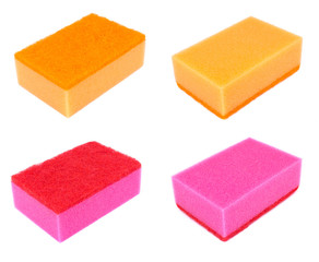 Kitchen sponges isolated on a white background