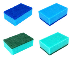 Kitchen sponges isolated on a white background