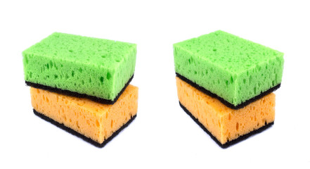 Kitchen sponges isolated on a white background