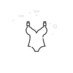 Swimsuit Vector Line Icon, Symbol, Pictogram, Sign. Light Abstract Geometric Background. Editable Stroke