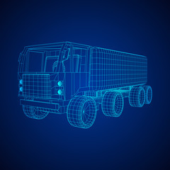 Truck or lorry car. Vector.