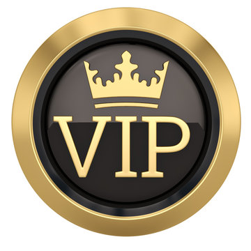 Crown VIP icon isolated on white background 3D illustration.