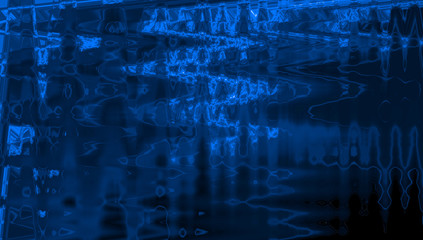 blue neon rays on black background, wattercolor card or banner background