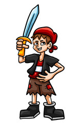 Stylized Cartoon Pirate Boy