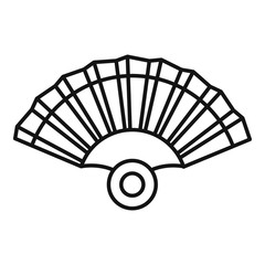 Open hand fan icon. Outline open hand fan vector icon for web design isolated on white background