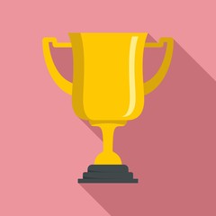 American football gold cup icon. Flat illustration of american football gold cup vector icon for web design