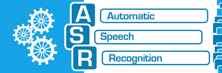 ASR - Automatic Speech Recognition Blue Square Stripes Symbol 