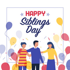 Obraz premium Happy siblings day design